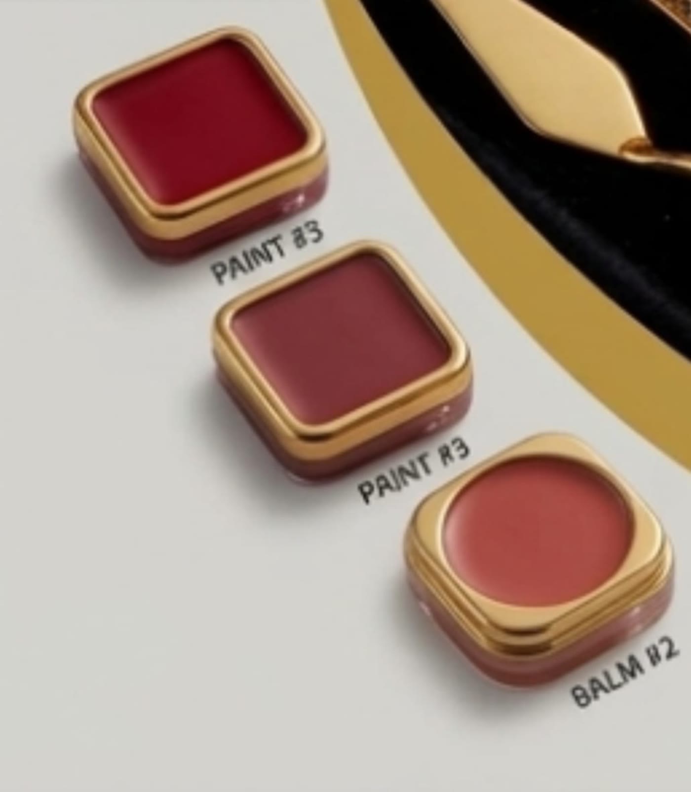 Three Lady V color pans, two paints and a balm